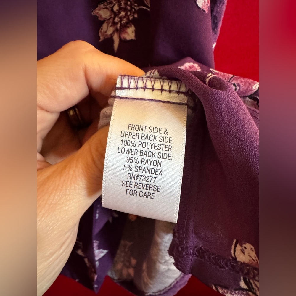 ❌SOLD❌ Croft & Barrow Purple Floral Blouse XX-Large - Picture 4 of 4